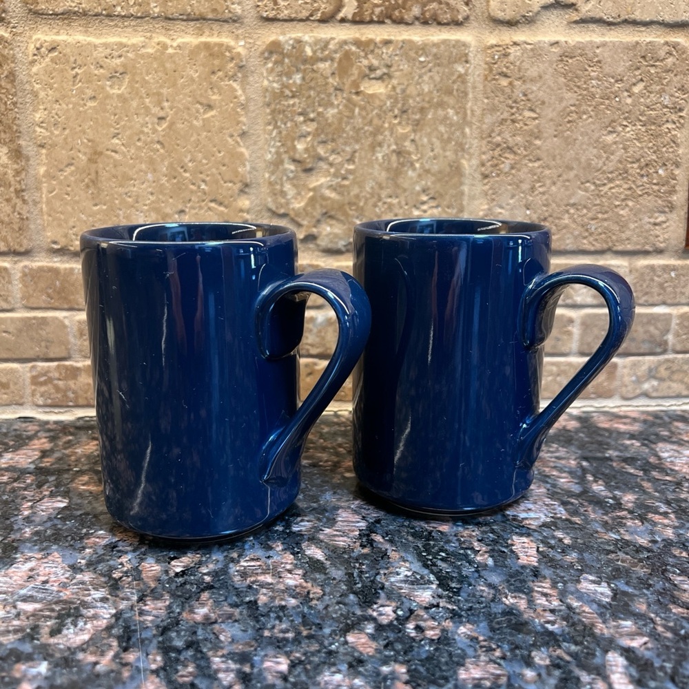 Dansk Bistro Cobalt Blue Coffee Mugs - Picture 2 of 6